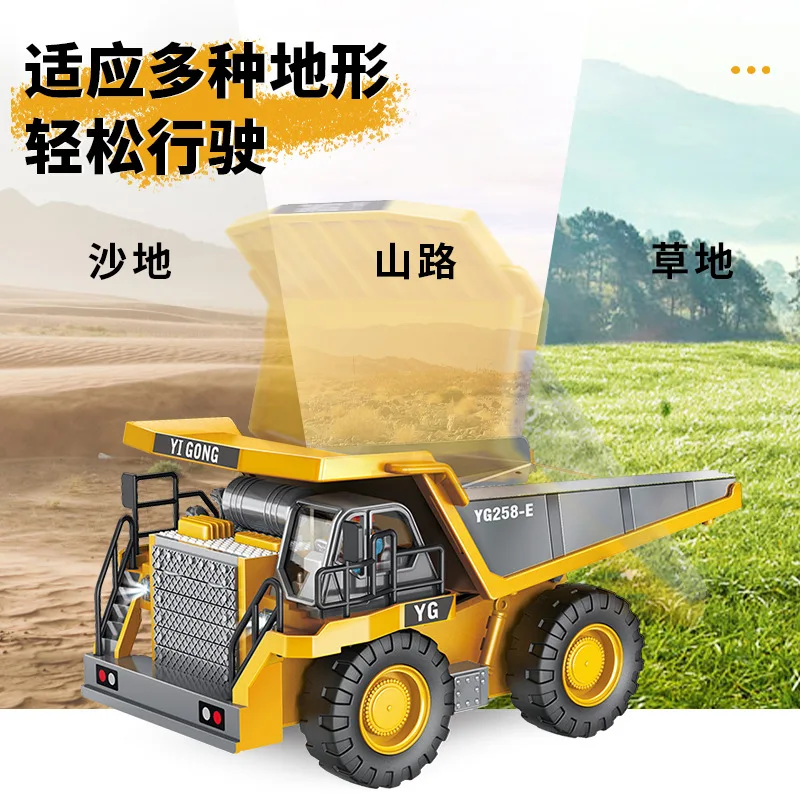 Nieuwe 2.4G Afstandsbediening Graafmachine Dump Truck Rc Model Auto Speelgoed Professionele Legering Plastic Simulatie Bouwvoertuig Voor Kind