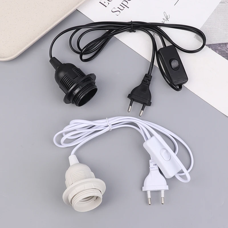 E27 220V EU Plug Lamp Base Holder With 1.8M ON/OFF Power Cord Hanging Pendant LED Light Fixture Lamp Bulbs Socket Adapters