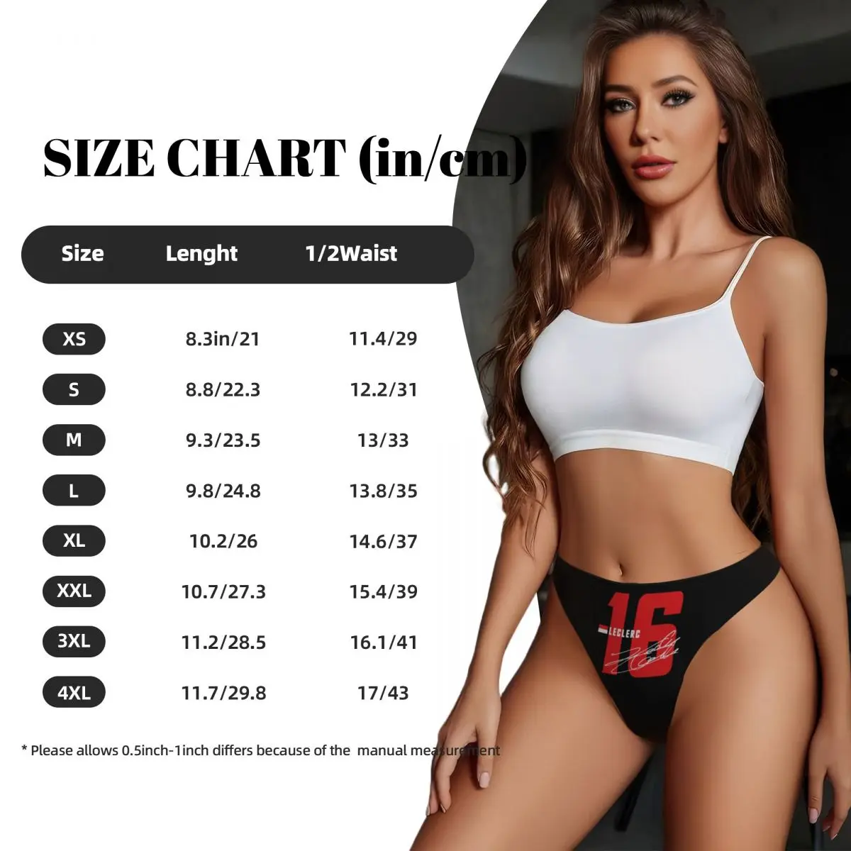 Custom Charles Leclerc 16 Signature Number G-string Underwear Women's Breathable Stretch Thong Panties