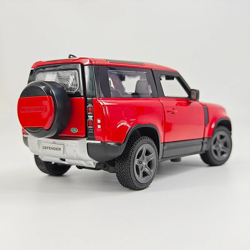 Rastar 1:24 Simulación de Land Rover Defender 90, modelo de Jeep de aleación, las puertas y el capó delantero y la puerta del maletero también se pueden abrir.