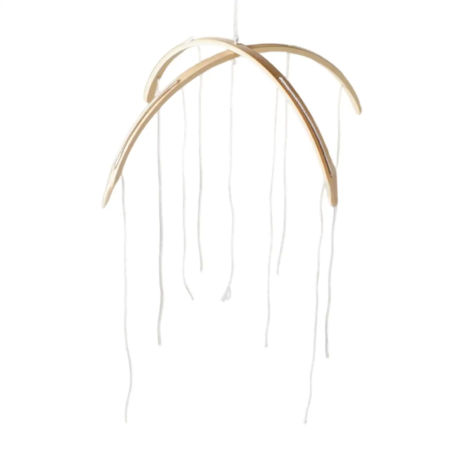 Nursery Wooden Wind Chime Frame Mobile Bamboo Hanging Toy DIY for Baby Crib Accessories and Decoration