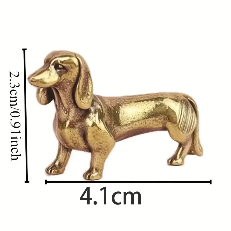 Vintage-Hundefigur aus Messing – kleine Sammlerfigur als Schreibtischdekoration für das Wohnzimmer, Büroangebot für Geschenkstatuen für die Inneneinrichtung – Detail 8