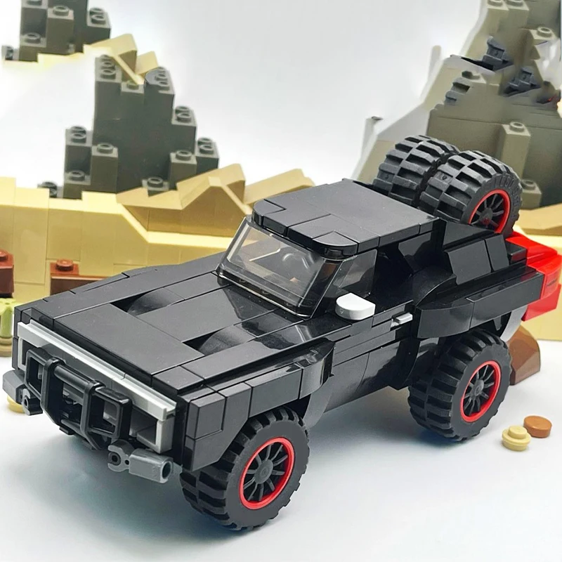 239PCS MOC City Champions Super Car Dom S Bob Weave Charger Furious 7 Model Technology DIY Assembly Building Blocks Display Gift