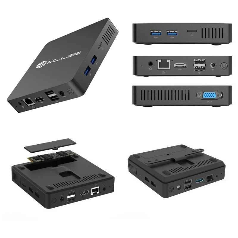 Mllse m2 mini pc intel celeron n3350 cpu 6g ram 64g rom usb3.0 win10 wifi bluetooth 4.2 computador portátil de mesa