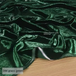 Golden Velvet Dyed Fabric Shiny Grass Green Cheongsam Dress Apparel Sewing Fabric Wholesale Cloth Meters Diy Material