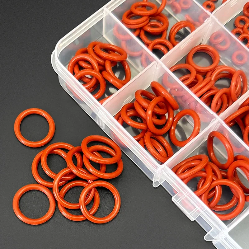 VMQ Silicone O Ring Assortment Kit CS1.9/2.4mm Waterproof Heat Resistant Sealing Washers Electronic Devices Repair Gaskets