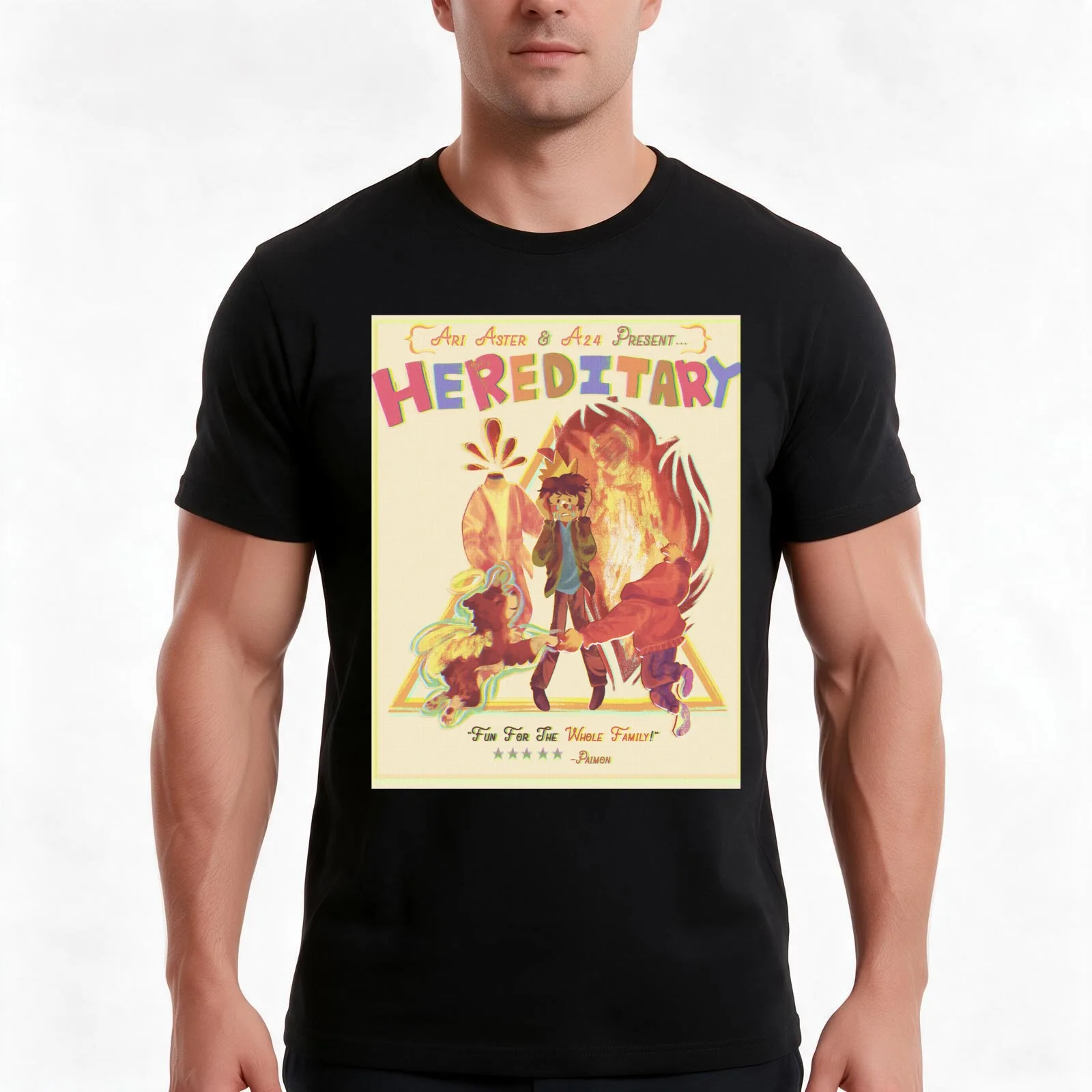 Hereditary Poster T-Shirt Summer Casual Cotton Tee Oversized Streetwear Tops Vintage Graphic Print Loose Fit Short Sleeve