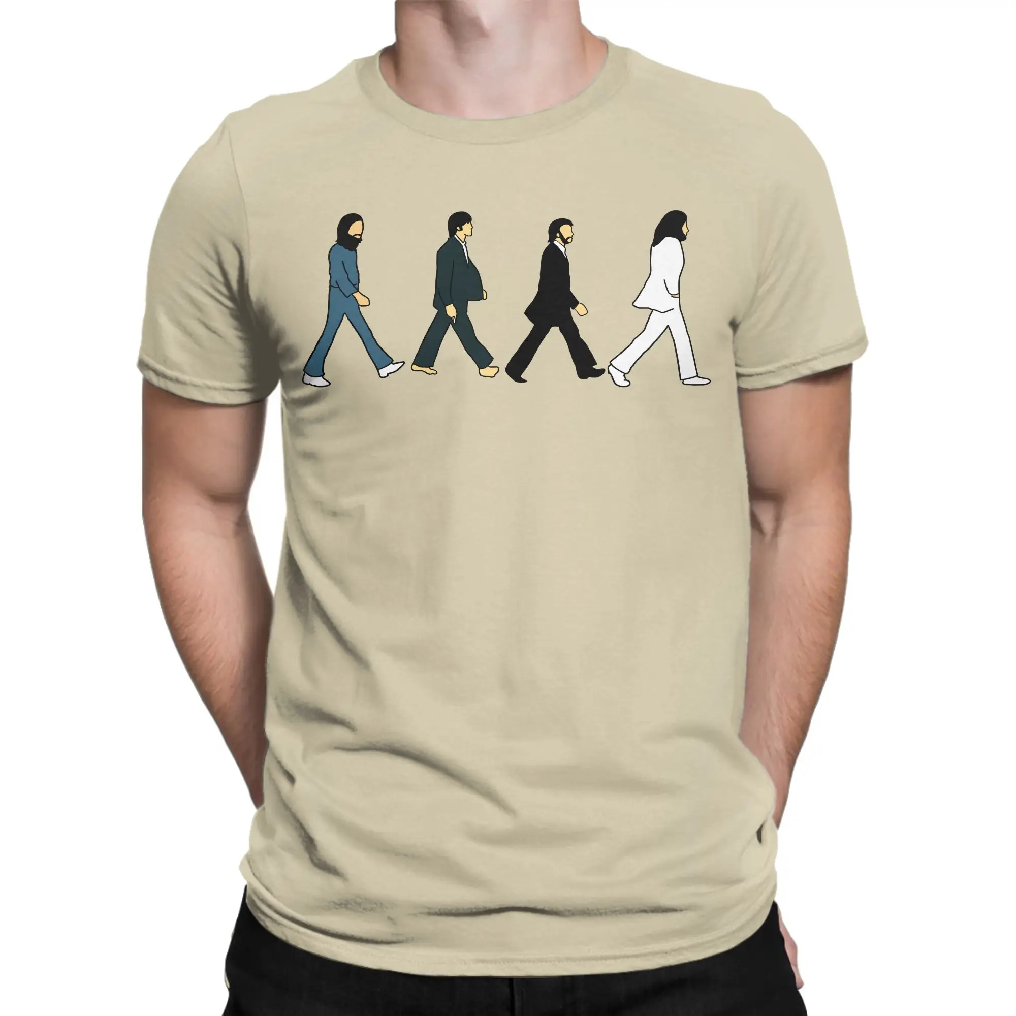 Beatled Road T Shirts for Men 100% Cotton Unique T-Shirt Round Neck  Tee Shirt Short Sleeve Clothing Gift Idea