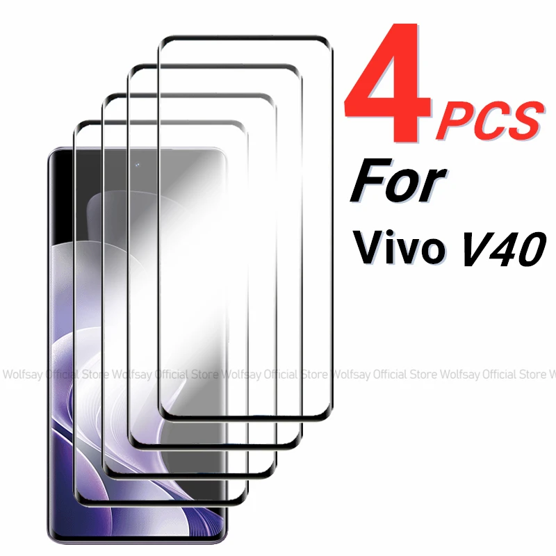 2/4PCS 3D Curved Edge Glass For Vivo V40 Glass Vivo V40 5G Screen Protector Tempered Glass Protective Phone Film For Vivo V40