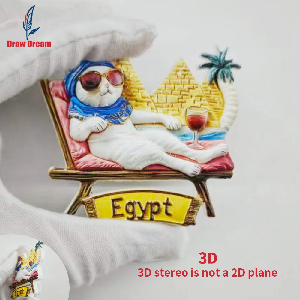 1Pc Egyptian Creative 3D Embossed Refrigerator Magnet World Travel Souvenir Collection Suitable for Home and Office Decoration, Personalized Exclusive Travel Souvenir Magnetic Refrigerator Magnet Home Decoration, Kitchen, Room, Office, Cabinet Crafts Gift, Holiday Souvenir, Exquisite Small Gift