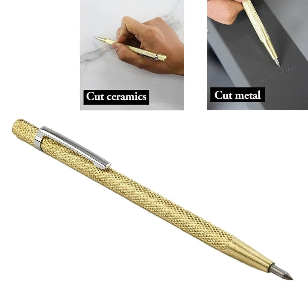 1pc Scribe Pen Carbide Scriber Pen Metal Wood Glass Tile Cutting Marker Pencil Metalworking Woodworking Hand Tools