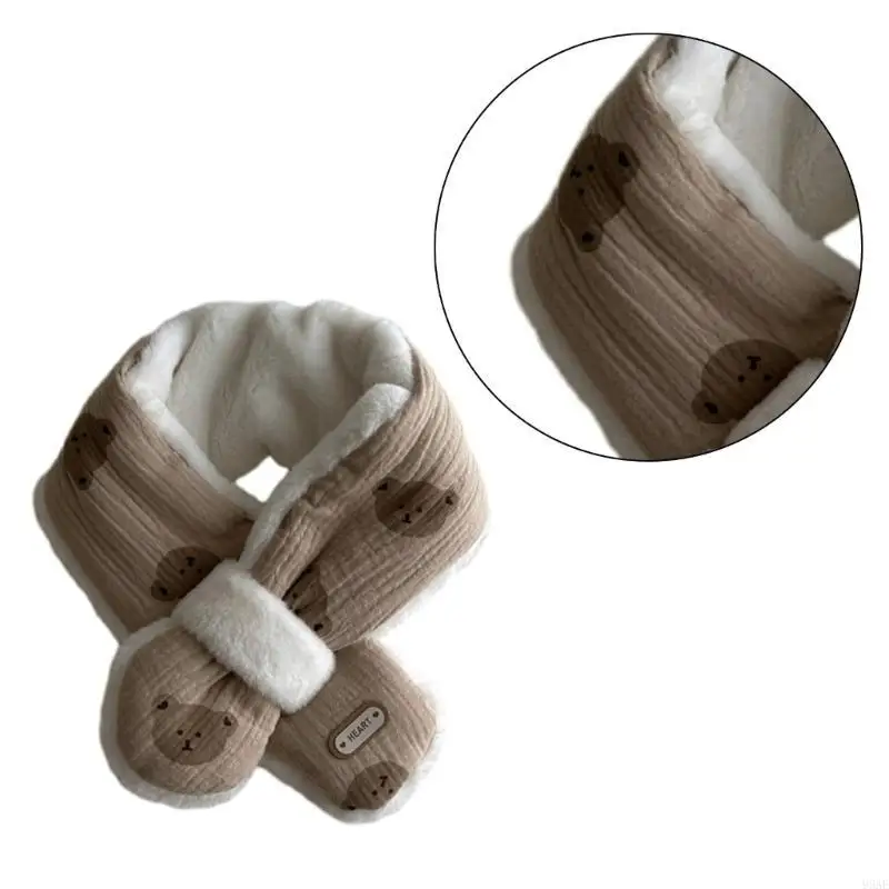 95AE unisex cartoon หมีรูปแบบ muffler ยาวน่ารักผ้าคอ necherchief ที่จำเป็น
