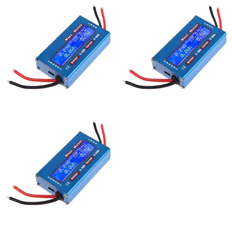【FLASH DEAL】3X DC 60V 100A WATT Meter Power Analyser Solar Wind Analyzer LCD Digital Current Energy Meter DC Power Analyser