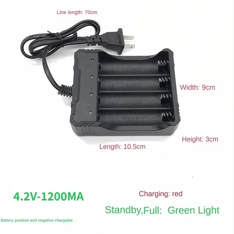 For 18650 Battery Charger Intelligent Fast Charging for 18650 Li-Ion Battery Flashlight Battery 4 Chargers 4 Slot Wire Charger