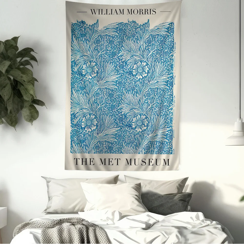 William Morris Art Colorful Tapestry Wall Hanging Hippie Flower Wall Carpets Dorm Decor Japanese Tapestry