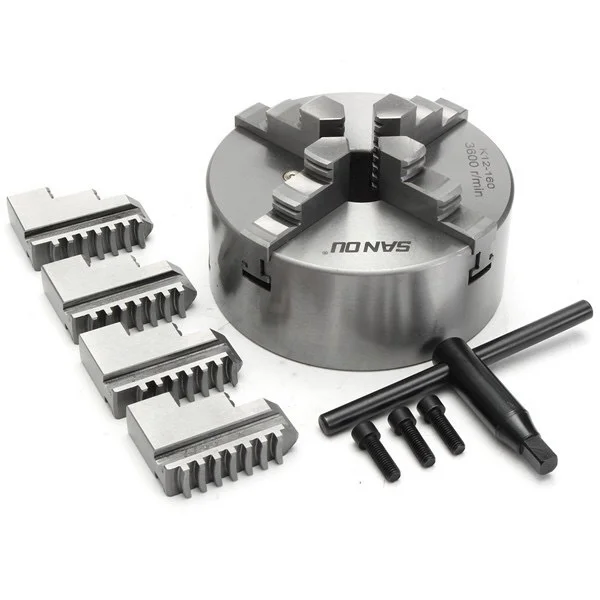 K12-80/100/125/130/160 Самоцентрирующийся 4-кулачковый токарный станок с 4 прокрутными патронами Токарный станок с сверлильным патроном для дерева