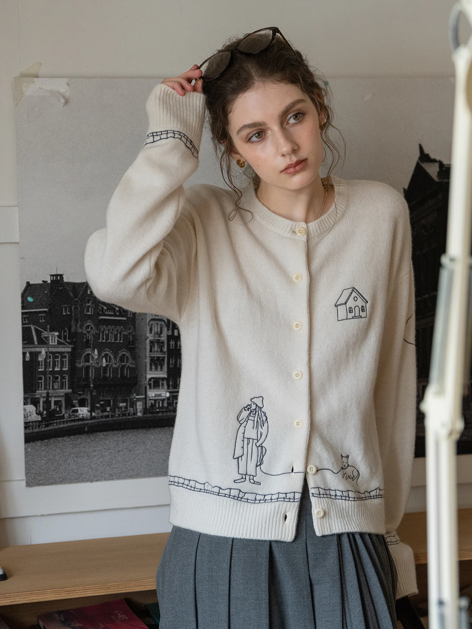 

Cloud Soft Walk 00 Wool Embroidered S Feeling Exquisite Casual Commute Knitted Sweater Cardigan Women's Faion Autumn W...