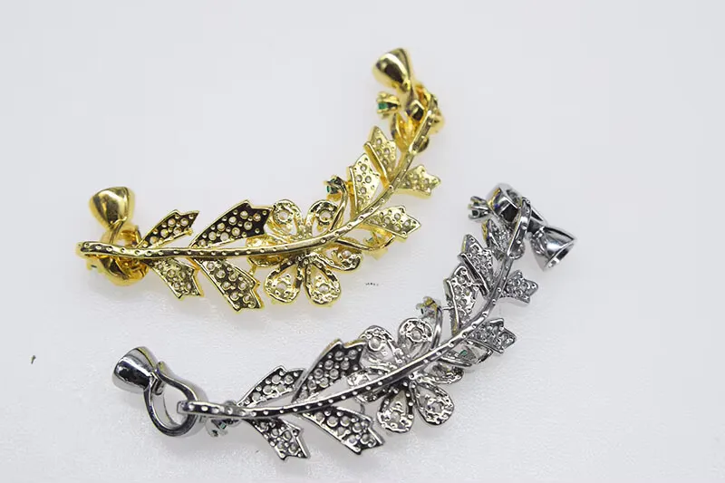 1piece freshwater pearl  Green flower Clasp hooks Jewelry accessory necklace connector wholesale  FPPJ