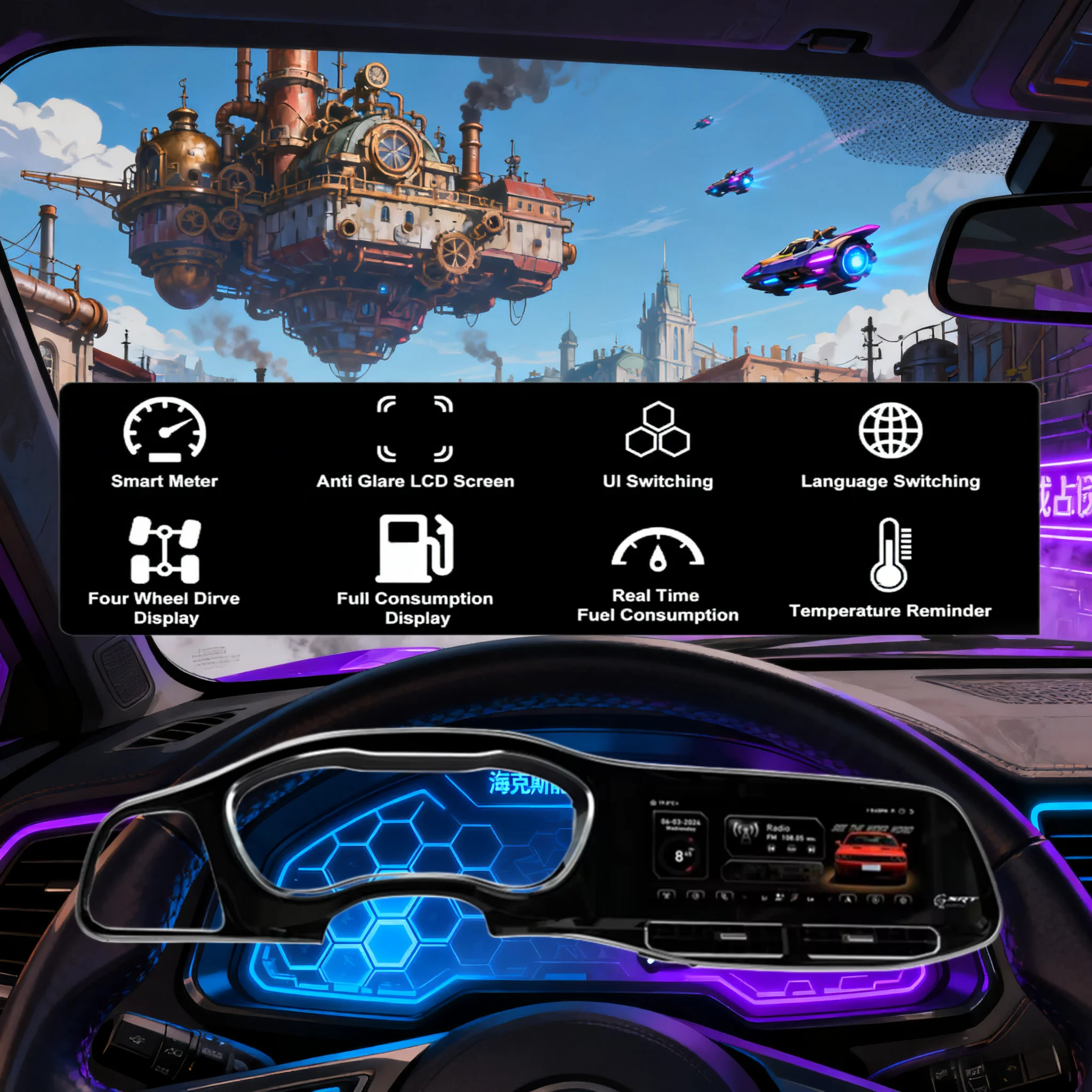 

12,3-дюймовый Android14 беспроводной CarPlay для Dodge Challenger Srt Hellcat 2010-2024 автомобильный радиоприемник стерео мультимедийный плеер GPS-навигация