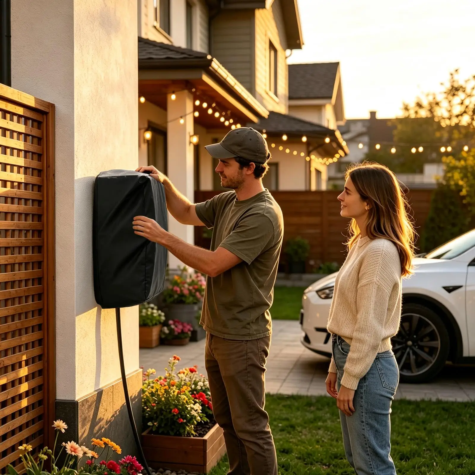 Outdoor EV Charger Cover Car Charging Post Dustproof Protector EV Charger Pile Cover For Home Garage Driveway Outdoor Public