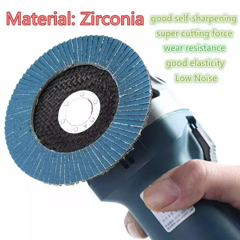 5 Inch 125mm Flap Sanding Discs, 60/80/120 Grit Grinding Wheels, Abrasive for Angle Grinder, Metal Wood Plastic Polishing Tool