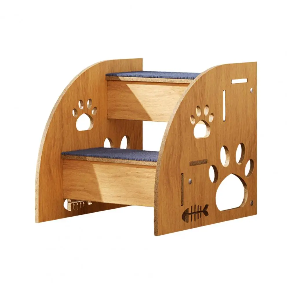 

Wooden Pet Stairs,Cat and Dog Steps Cat and Dog Steps for Bed Couch Car,2-Step Ladder for Small Old Short-Legged Puppy Cat
