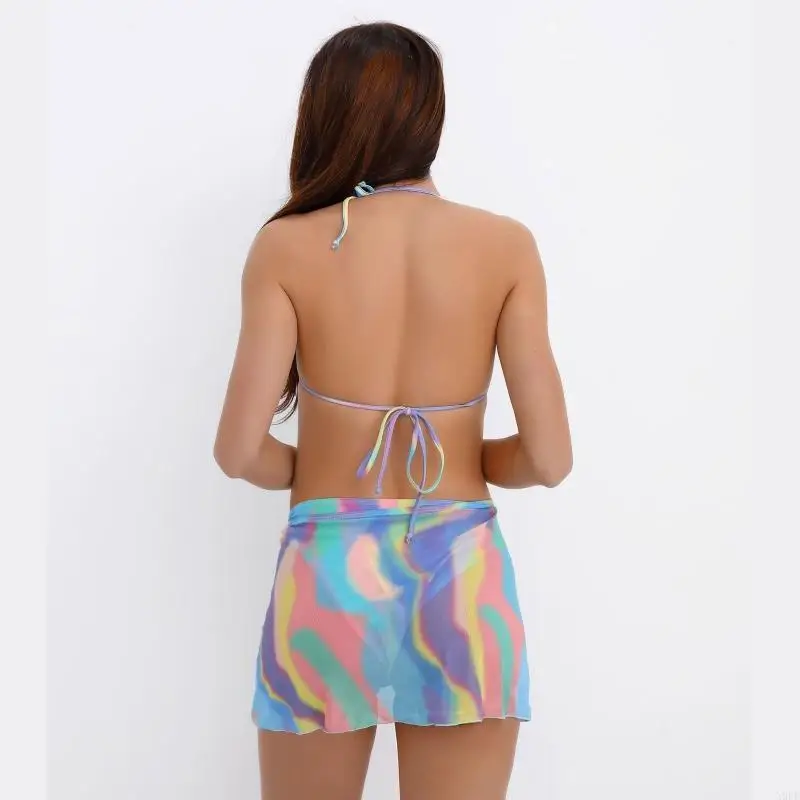 

X9FF завязанный женский сексуальный купальный костюм, пляжная одежда, многоцветный популярный раздельный купальник