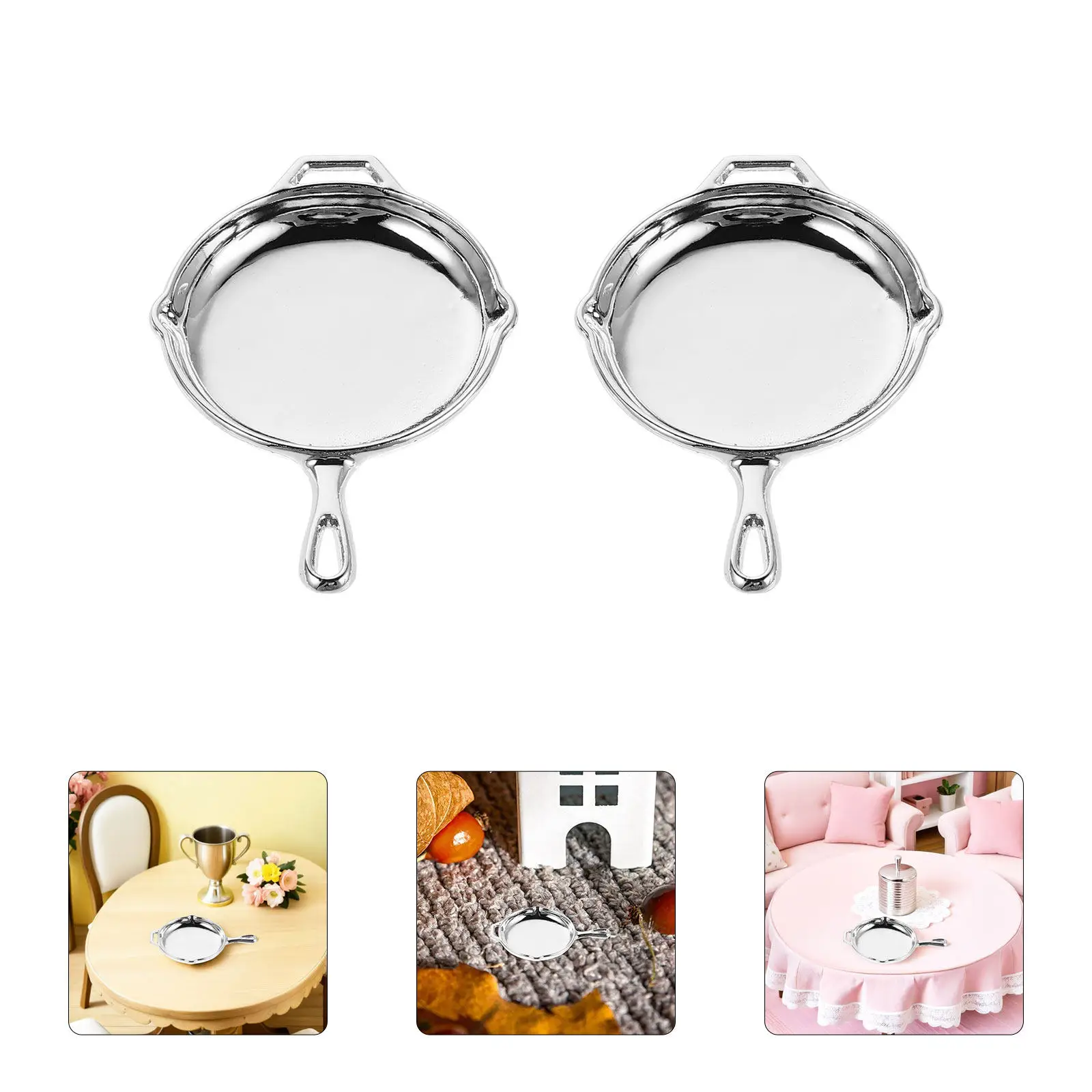 

5Pcs Realistic Miniature Frying Pan Tiny Cookware Wear-Resistant Mini Skillet for Dollhouse Kitchen Accessories and Miniature