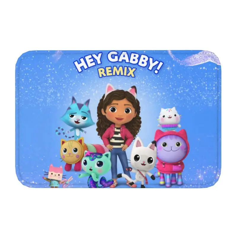 Custom Gabby Cats Gabbys Dollhouse Front Door Mat Outdoor Absorbent Pandy Paws Mermaid Doormat Floor Bath Entrance Rug Carpet