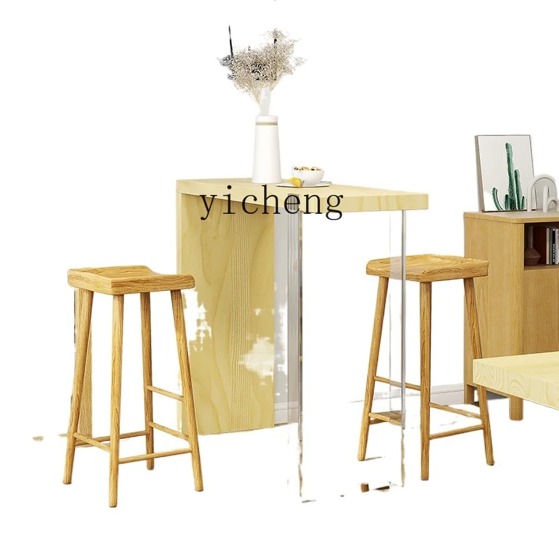 

XJ living room ash wood tabletop small apartment balcony long table