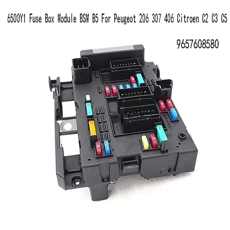 

Fuse Box Module BSM B5 9657608580 6500Y1 For Peugeot 206 307 406 Citroen C2 C3 C5 Berlingo Xsara Fuse Box Unit