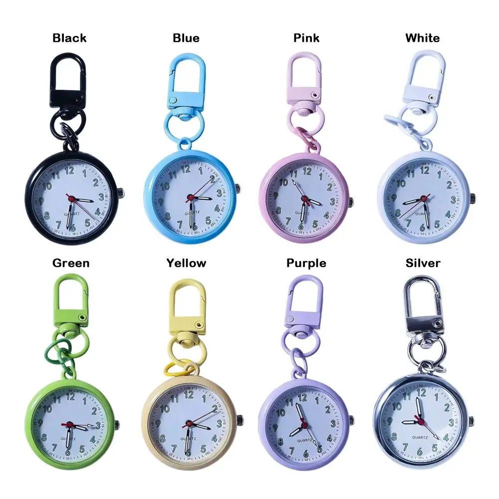 Silent Movement Exam Watch Alloy Case Mini Size Pocket Watch Reusable Design Leather Cover Pendant Watch Weekly Planning