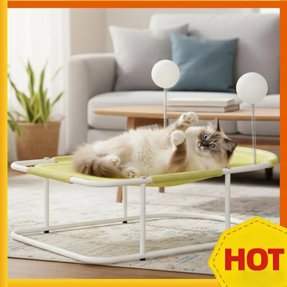 

Free-Standing Elevated Cat Bed with Removable Washable Mesh Fits Up To 10kg Elevated Cat Hammock Bed for Cats and Small Dogs
