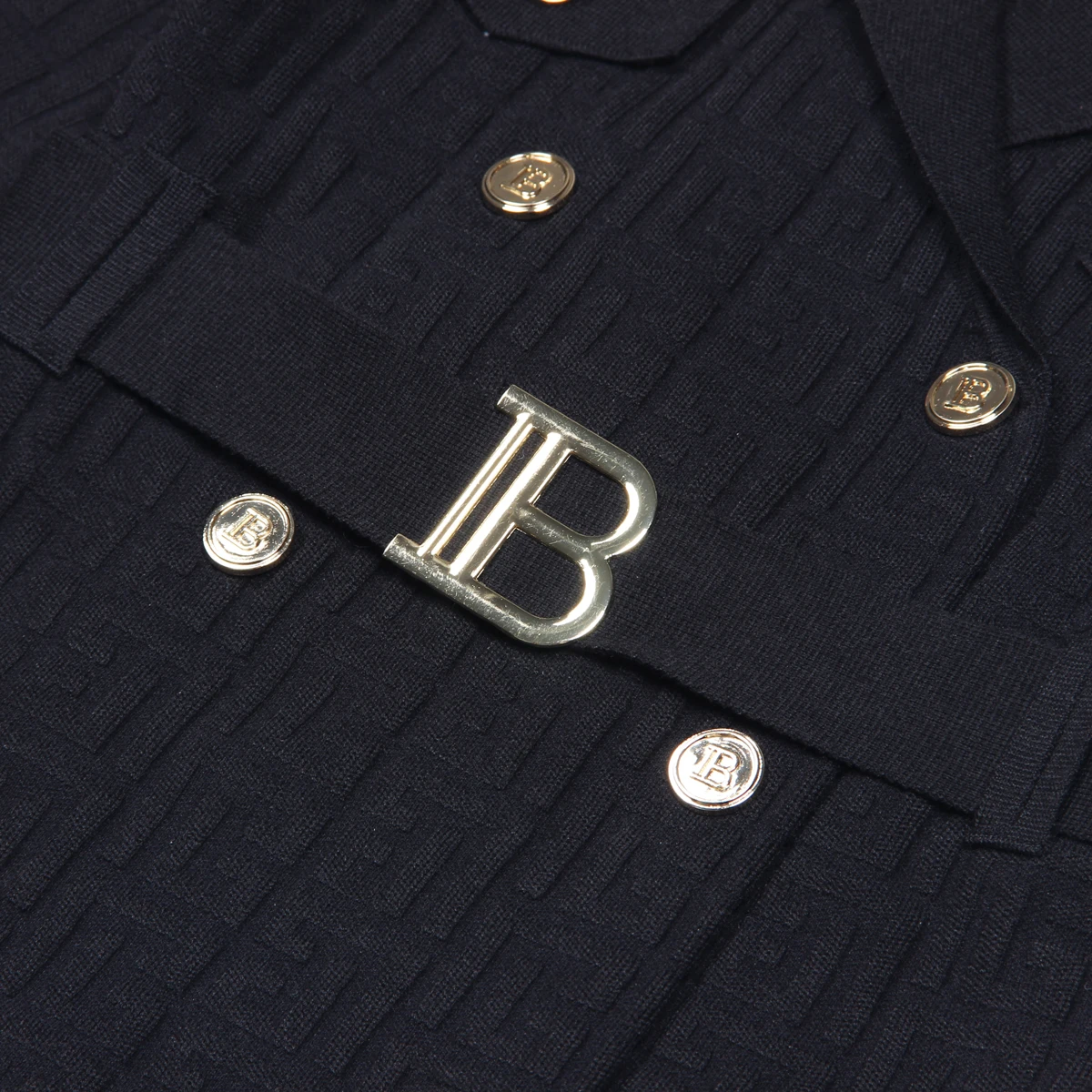 4-kleuren herfst winter effen textuur revers lange mouw dubbele rij knopen ingerichte commuter damesjurk