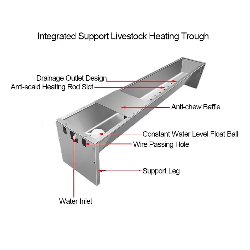 Stainless Steel Automatic Cattle Water Trough Self-filling Livestock Drinker Smart Cow Hydration System