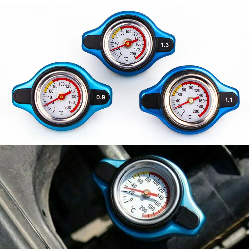 Racing Small Size Thermost Radiator Cap COVER + Water Temp gauge 0.9BAR or 1.1BAR or 1.3 BAR Cover No logo(Big and Small head)