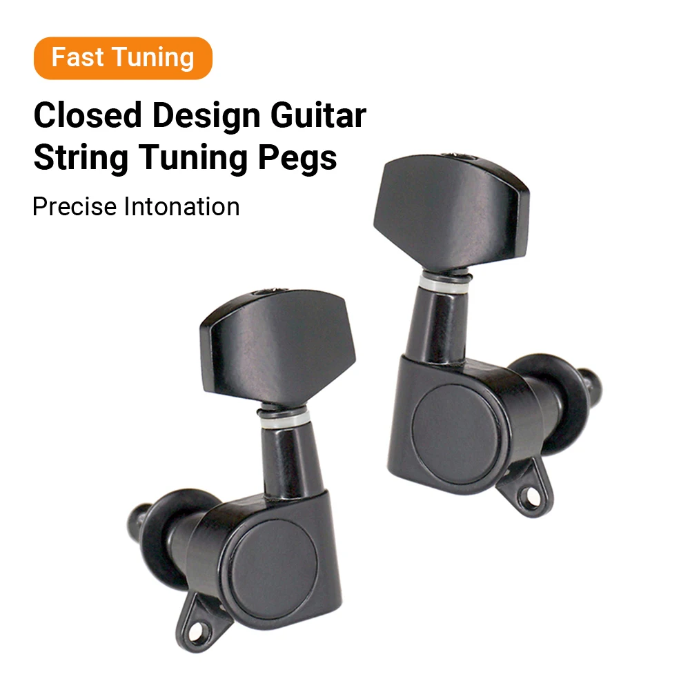 6pcs Sealed Guitar String Pegs Locking Tuners 3L3R Tuning Pegs String Tuners Electric Acoustic Guitar Tuner Machine Heads Knobs