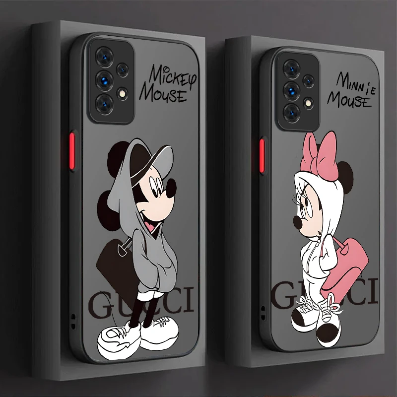 Mickey Minnie Love Couple PC Case For Samsung Galaxy A53 A16 A54 A34 A24 A06 A05 A05S A13 A23 A33 A73 A72 A52S A52 A32 A22 A12