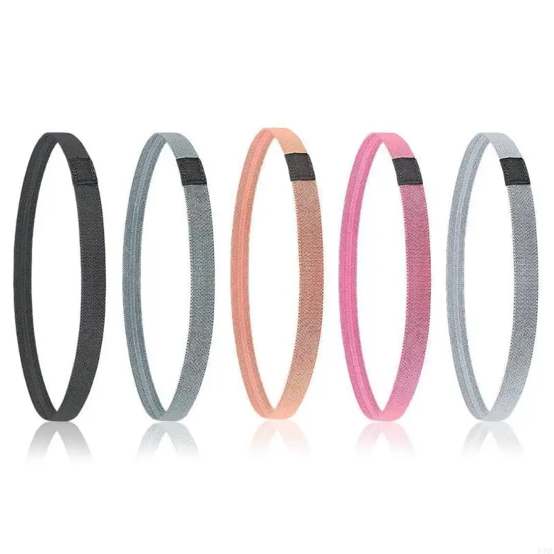 

340F Elastic Silicone Grip Exercise Hair Sweatbands for Tennis Basketball Soccer Yoga