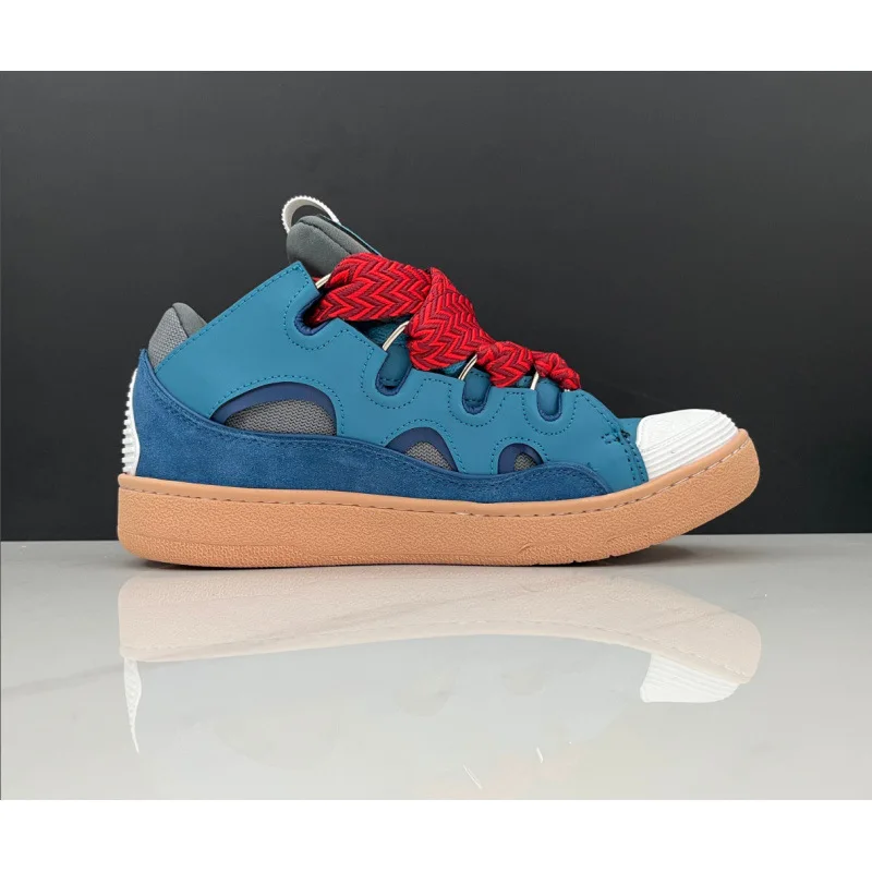 Leren sport- en vrijetijdsschoenen met veters voor heren en dames, retro boardschoenen, nieuwe papa-schoenen