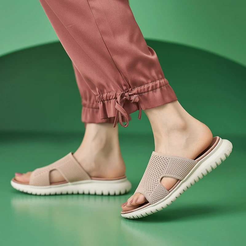 

New European And American Sports Md Casual Women's Sandals Solid Color Comfortable Large Size Sandals Mesh Comfortable Fashion