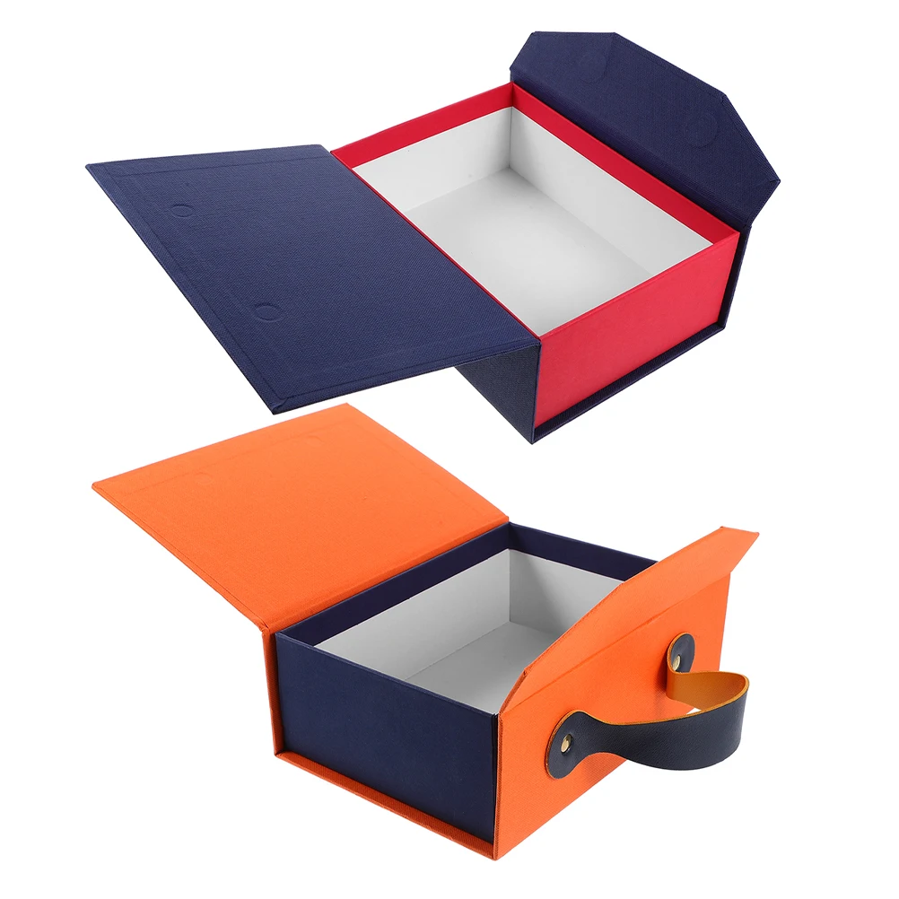 

2pcs Gift Storage Boxes Decorative Lids Wrapping Cases Father Packing Small Box Present Packaging for Gifts Birthday Wedding