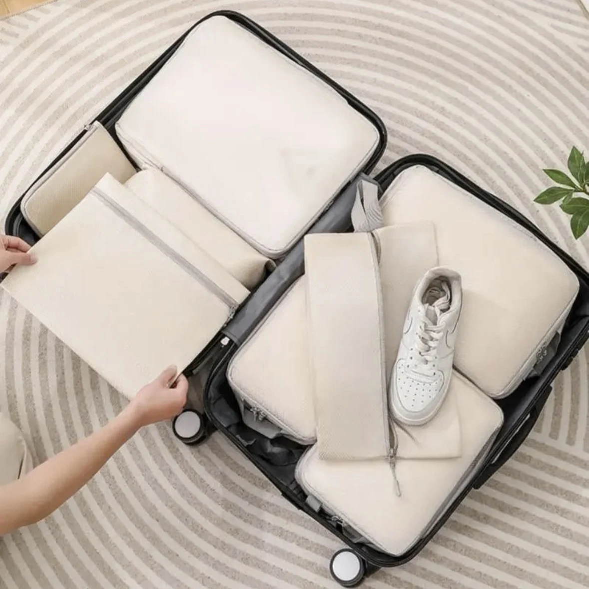 6 Set Compression Packing Cubes for Suitcase - Space-Saving Luggage Organizer Bags, Lightweight Travel Essentials for Efficient Packing