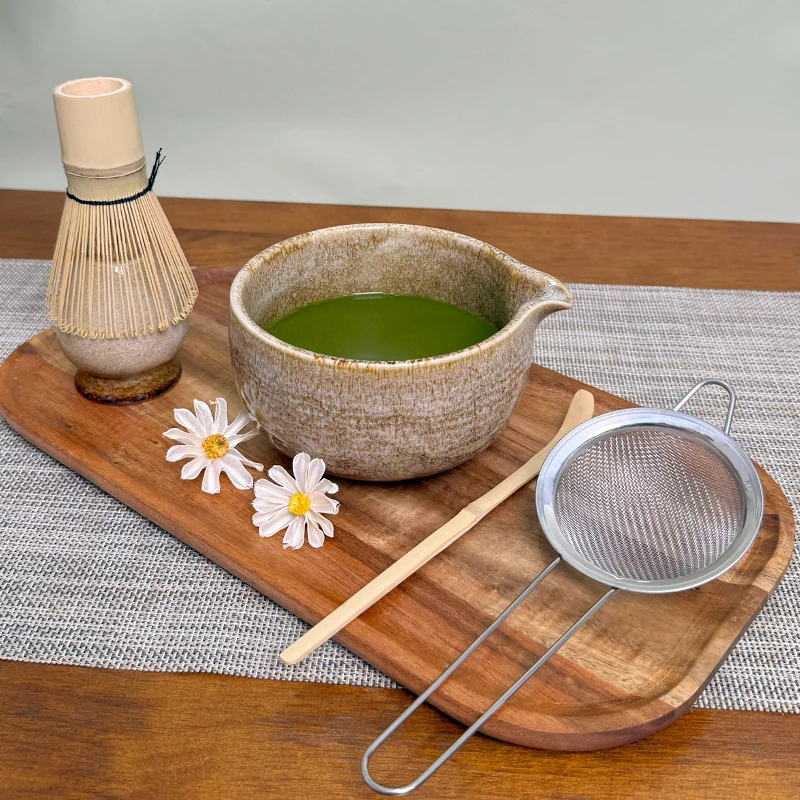 

Japanese Song Dynasty Matcha Kit 5pc Ceramic Bowl Brush 100Prong Whisk Scoop Complete Tea Ceremony Set Gift Box
