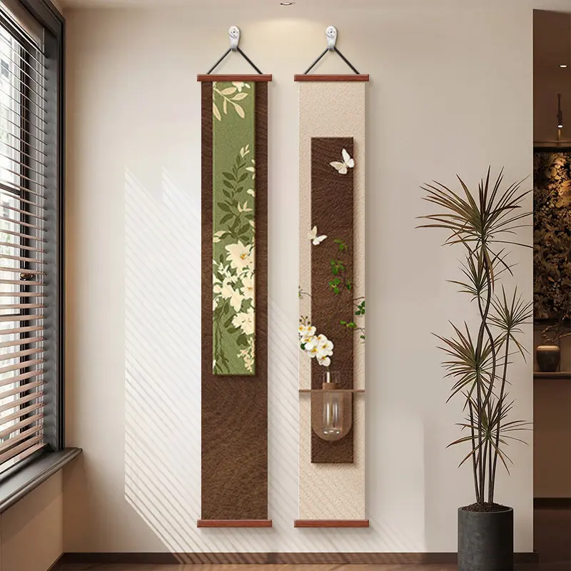 Home Decor Zen Japanese Landscape Long Scroll Wall Hanging Art Aesthetic Background Decor for Tea Room Corridor Living Room