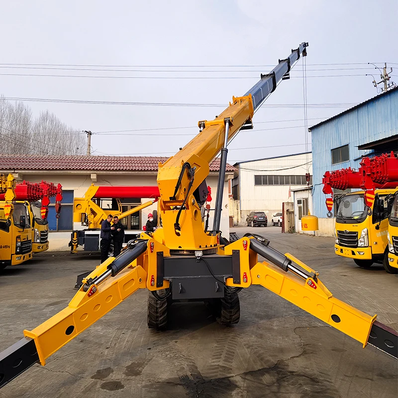 กําหนดเอง CE พื้นที่แคบรีโมทคอนโทรลไร้สาย 16 เมตร 5 ตันเครนตีนตะขาบแมงมุมขนาดเล็กแบบพับได้สําหรับขาย