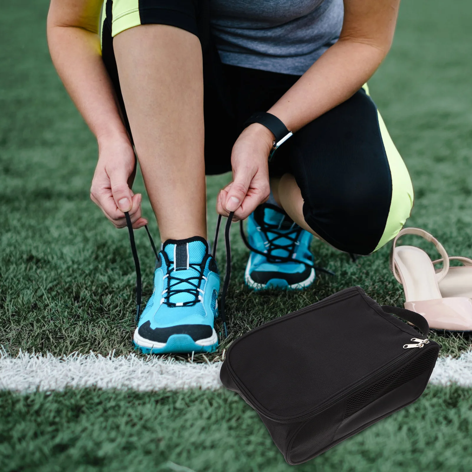 

Golf Shoes Bag Portable Zippered Breathable Convenient Reusable Shoe Organizer for Golf Football Tennis Cycling Basketball