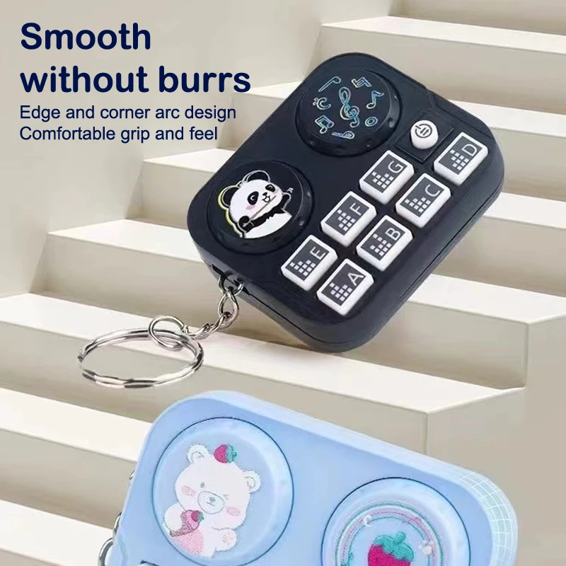 Funny Mini Rhythm Instrument Turntable Pendant Toy Decompression Animal DJ Toys Gift view 4
