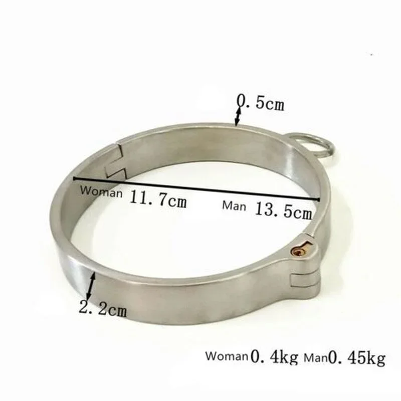 Stainless Steel Lockable Neck Collar Hand Ankle Cuffs Slave BDSM Tool Bondage Handcuffs Leg Irons Restraints Sex Toy for Couples