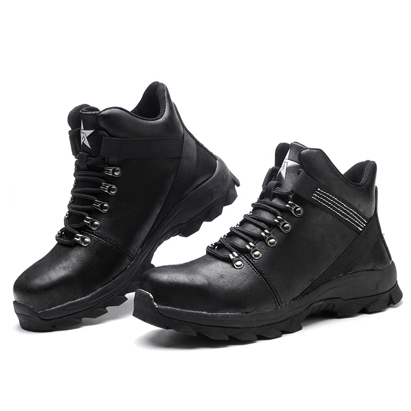 Men Leather Work Safety Shoes Working Sneakers Male Indestructible Work Shoes Men Boots Lightweight Men Shoes Safety Boots